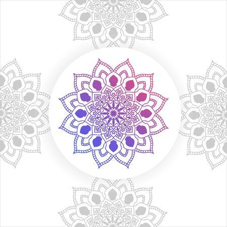 Illustration vector graphic of Minimalist Mandala red and orange gradient perfect to background, card invitation, wedding, and etc.のイラスト素材