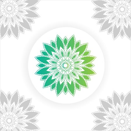 Illustration vector graphic of Minimalist Mandala green gradient perfect to background, card invitation, wedding, logo, etc.のイラスト素材