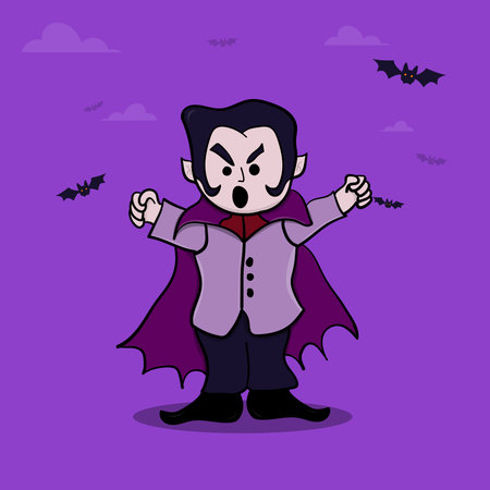 Illustration vector graphic of Dracula mascot halloween perfect to icon, mascot, symbol, invitation,...