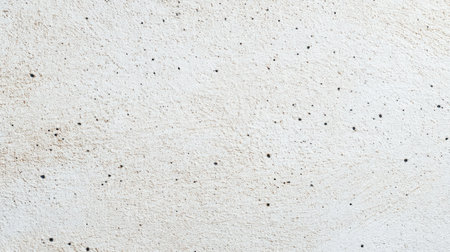 A close-up view of a textured white wall featuring small dark spots, ideal for use as a background or overlay in various design projects, enhancing visual appeal.の素材