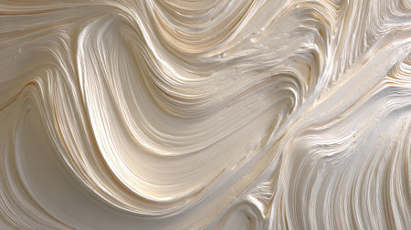 Captivating abstract texture featuring creamy swirls in beige and white tones. Perfect for backgrounds, wallpapers, and artistic design projects, highlighting fluid motion.の素材