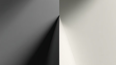 This abstract piece features sharp angles and contrasting black and white shades, creating a modern aesthetic perfect for artistic projects or interior decoration.の素材