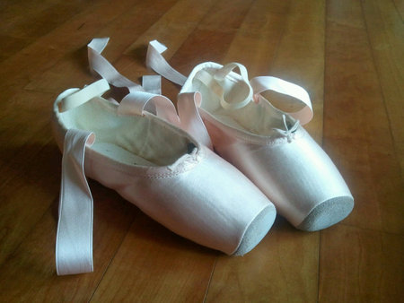 New pointe ballet shoesの素材