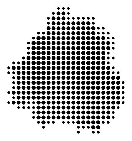 Symbol Map of the Department Dordogne (France) showing the state/province with a pattern of black circlesのイラスト素材