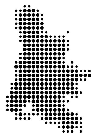 Symbol Map of the Department of Drome (France) showing the state/province with a pattern of black circlesのイラスト素材
