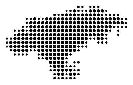Symbol Map of the Provincia de Cantabria (Spain) showing the state/province with a pattern of black circlesのイラスト素材