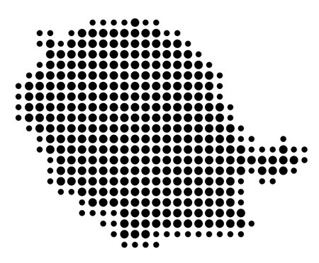 Symbol Map of the Department of Tarn (France) showing the state/province with a pattern of black circlesのイラスト素材