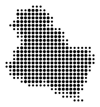 Symbol Map of the Departement Yonne (France) showing the state/province with a pattern of black circlesのイラスト素材