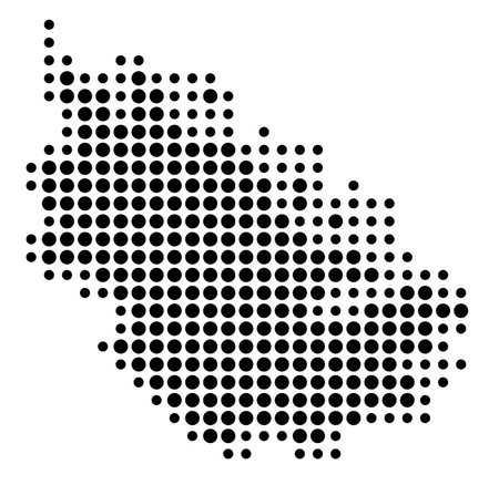Symbol Map of the Province Riau (Indonesia) showing the state/province with a pattern of black circlesのイラスト素材
