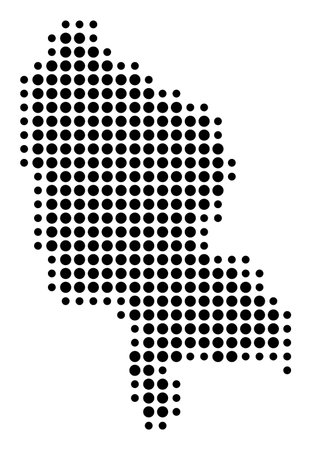 Symbol Map of the Departement Territoire de Belfort (France) showing the state/province with a pattern of black circlesのイラスト素材