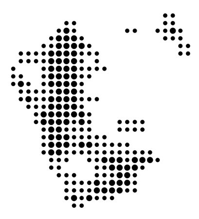 Symbol Map of the Unitary Authority Auckland (New Zealand) showing the state/province with a pattern of black circlesのイラスト素材