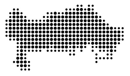 Symbol Map of the County of Blekinge (Sweden) showing the state/province with a pattern of black circlesのイラスト素材