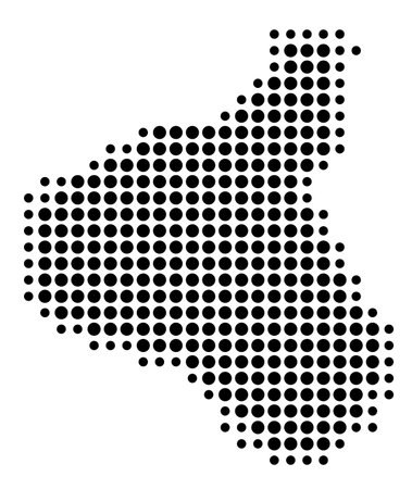 Symbol Map of the Regional Council Taranaki (New Zealand) showing the state/province with a pattern of black circlesのイラスト素材