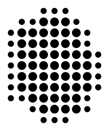 Symbol Map of the Special Municipality of Saba (Netherlands) showing the state/province with a pattern of black circlesのイラスト素材