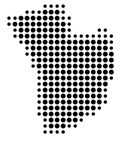 Symbol Map of the Metropolitan City of Daejeon (South Korea) showing the state/province with a pattern of black circlesのイラスト素材