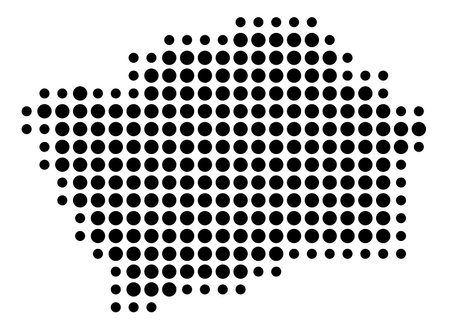 Symbol Map of the Region Prague (Czech Republic) showing the state/province with a pattern of black circlesのイラスト素材