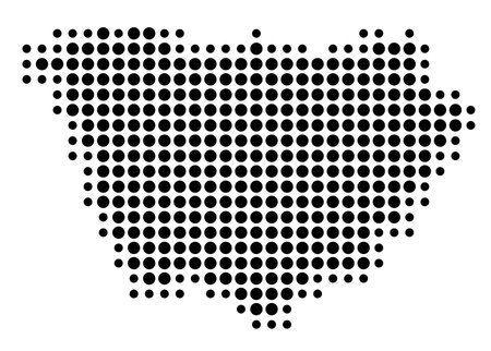 Symbol Map of the Department of Haute-Loire (France) showing the state/province with a pattern of black circlesのイラスト素材