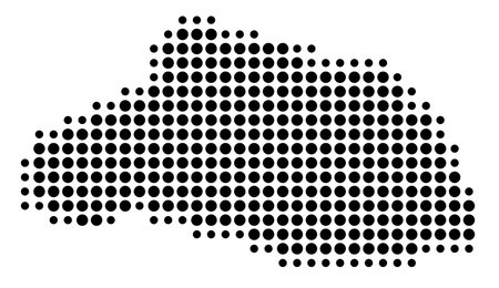Symbol Map of the Prefecture Saitama (Japan) showing the state/province with a pattern of black circlesのイラスト素材