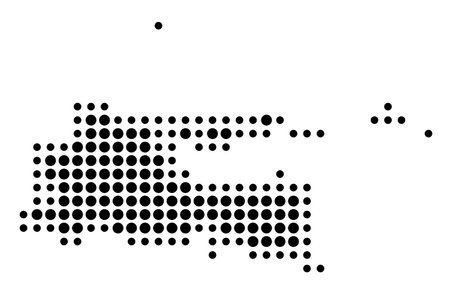 Symbol Map of the Province Jawa Timur (Indonesia) showing the state/province with a pattern of black circlesのイラスト素材