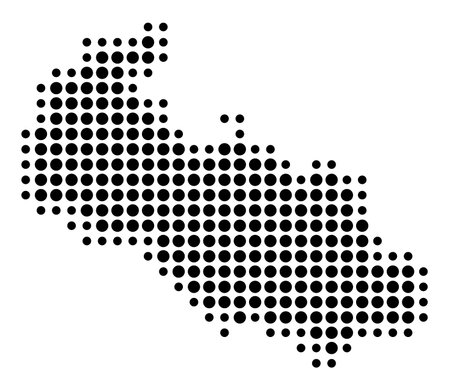 Symbol Map of the Region Moravskoslezsky (Czech Republic) showing the state/province with a pattern of black circlesのイラスト素材