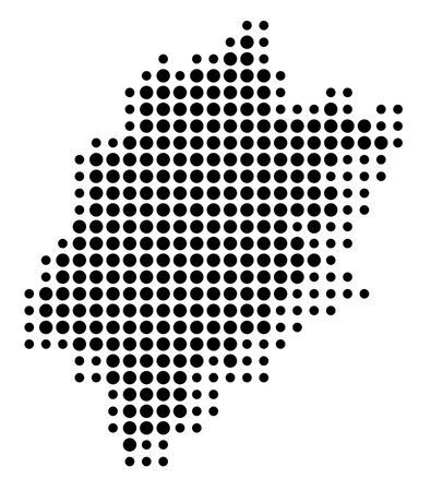 Symbol Map of the Province Fujian (People's Republic of China) showing the state/province with a pattern of black circlesのイラスト素材