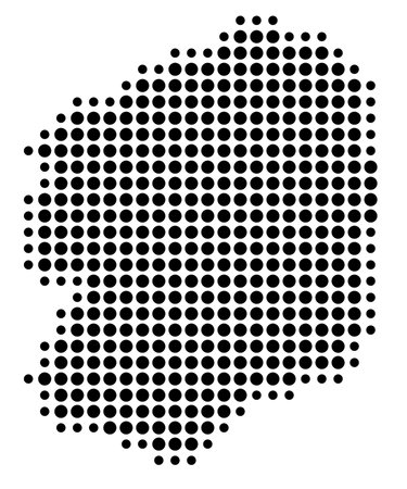 Symbol Map of the Prefecture Tochigi (Japan) showing the state/province with a pattern of black circlesのイラスト素材