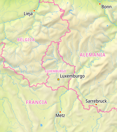Map of Luxembourg and surrounding countries With Spanish country names. Place names In Spanish are used depending on availability.の写真素材