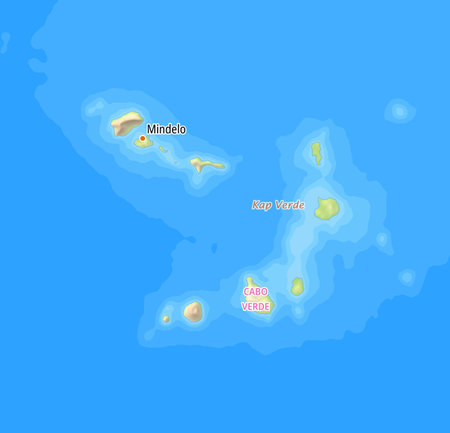 Map of Cape Verde and surrounding countries With German country names. Place names In German are used depending on availability.の写真素材