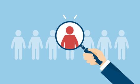 employment image, magnifying glass,vector illustrationのイラスト素材