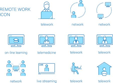 remote work image icon set,vector illustrationのイラスト素材