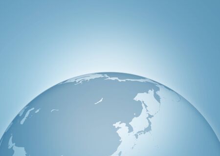 Earth globe isolated on blue background,3d illustrationの写真素材