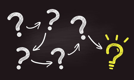 Why why analysis, Five whys illustration image, vector illustrationのイラスト素材