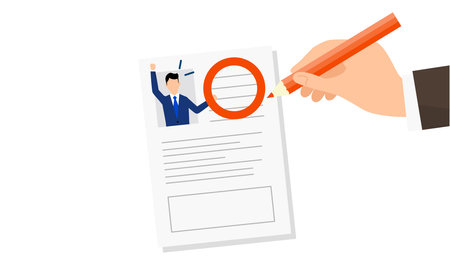 Hand checking resume,Success image,Vector illustrationのイラスト素材