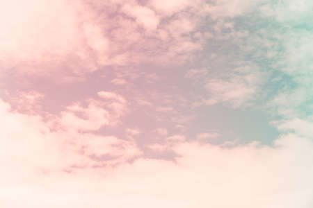 Blue sky with clouds background. Vintage retro effect style pictures.の写真素材