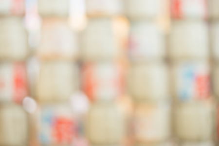 Blurred background - Coffee shop in garden blur background with bokeh. Vintage filtered image.の写真素材