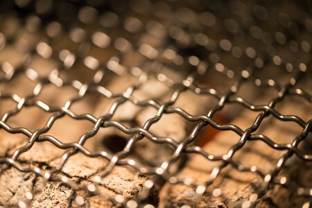 Grill. Close up of an empty grill getting ready for barbeque.の写真素材