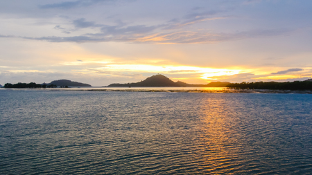 Panorama of beautiful sunset on the ocean - Boost up color Processing.の写真素材