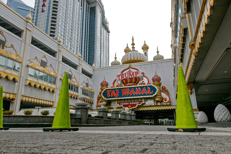 Atlantic City, NJ, December 11, 2016: The closed out Trump Taj Mahal resort and casino is seen completely deserted. Since 2014 five casinos in Atlantic City had to close.のeditorial素材