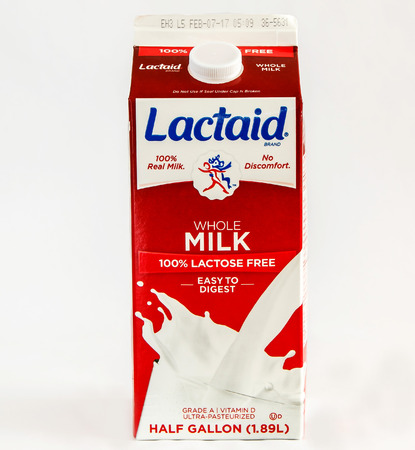 New York, December 17: A carton of lactose free whole milk.のeditorial素材