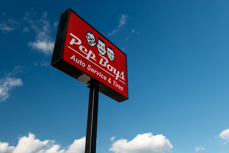 Absecon, NJ, December 10, 2016: Sign for Pep Boys auto service store.のeditorial素材