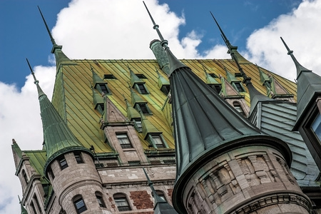 The roof of the Hotel De Frontenac in Quebec City, Canada.のeditorial素材