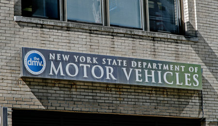 New York, May 08, 2017: The sign over one of the NYS DMV offices in Manhattan.