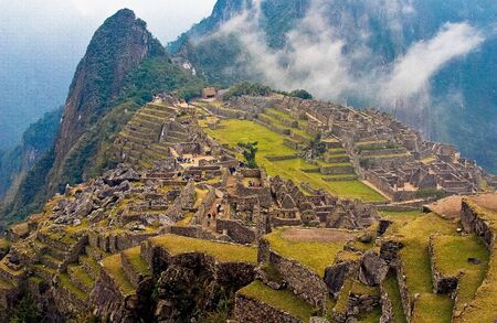 Panoramic view of Machu Picchu.の写真素材