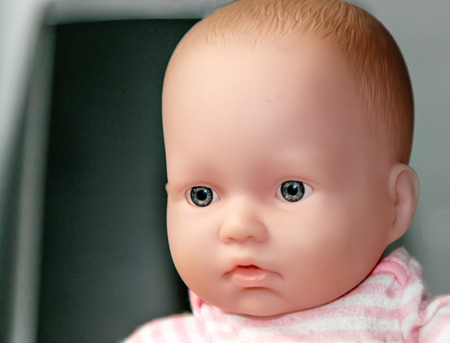 Closeup of a rubber baby doll.の写真素材