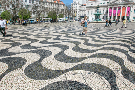 Rossio Square in Lisbonのeditorial素材