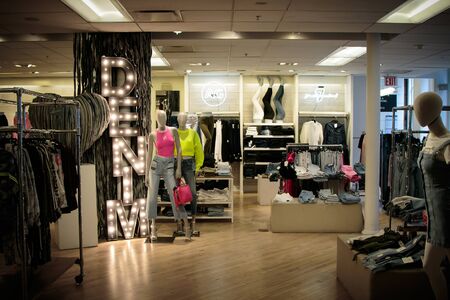 New York, 6/15/2019: Denim section of Bloomindale's location at SoHo is ready to receive its customers.のeditorial素材