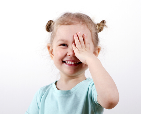 Kid Testing Visionの写真素材