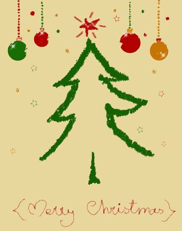 card with tree paintedの写真素材