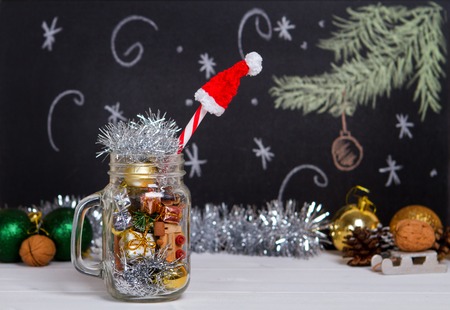 New Years decor jarの写真素材