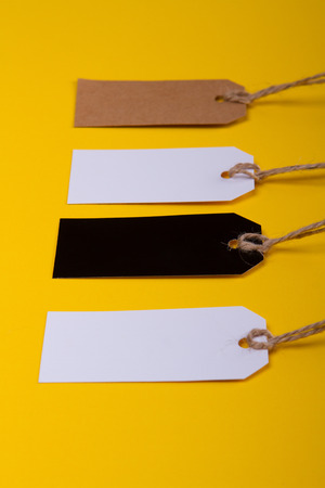 collection of various price label notes on  backgroundの写真素材